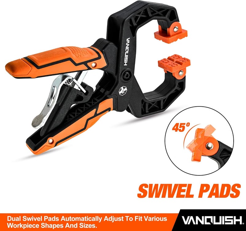 Vanquish Quick-Release Ratcheting Hand Clamps with 2-Inch Jaw Opening and 2.5-Inch Throat, 2 Pack - Image 5